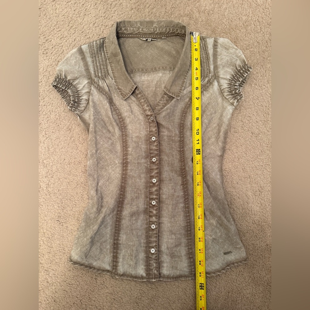Guess Green Button Down Shirt - Picture 7 of 10